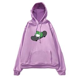 Sudadera con capucha de rana de patineta, talla grande, color morado, M, sudaderas de manga larga para mujer, sudadera de gran tamaño con estampado de rana de dibujos animados
