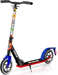 Hurtle Renegade Monopattino a 2 Ruote per Bambini, Adolescenti e Adulti - Manubrio a T Regolabile, Pedana in Lega Antiscivolo, Pieghevole e Portatile con Tracolla
