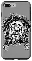 Carcasa para iPhone 7 Plus/8 Plus Gótico Jesús Barbwire Blackwork Tatuaje Flash