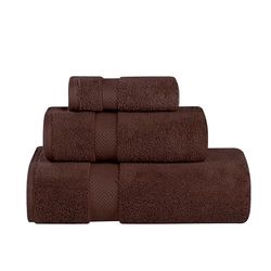 Superior Collection 100% Zero Twist Cotton Super Soft and Absorbent 3-Piece Towel Set, Espresso