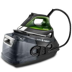 Rowenta Silence Pro -Centro de planchado, autonomía ilimitada, 8 bares, golpe vapor 600 g/min, suela Microsteam, función ECO y depósito cal, 1.3 litros, Color Negro Y Gris DG9248