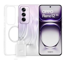 OPPO Reno12 5G + Pack de Lanzamiento - Smartphone Libre con IA, 24GB (12GB+12GB) +256GB, Pantalla 3D AMOLED 6.7", Cámara 50+8+50 MP, Android, Vídeo 4K, Batería 5000mAh, Carga 80W - Astro Silver