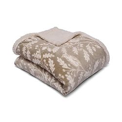 Dreams & Drapes - Grijze uil sprei (150cm x 200cm) - superzachte en gezellige fleece - fleece deken in grijs - bosgrijs beddengoed - uil en bloemen plaids - bijpassende dekbedovertrek beschikbaar