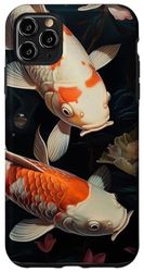 Custodia per iPhone 11 Pro Max Giardino d'acqua giapponese Koi Fish Green Majestic Zen