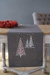 Vervaco Printed Table Runner Christmas Trees, Cotton Blend, Assorted, 18.3 x 0.5 x 9.5 cm