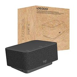 Logitech Logi Dock, docking station all-in-one usb c, speakerphone, cuffie con microfono con cancellazione del rumore, bluetooth, hdmi, Windows/macOS, per Zoom, Google Meet, Google Voice, Grafite