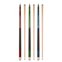 ASKA Set di 3 L2 Stecche da Biliardo, 147,3 cm Hard Rock Acero Canadese, 13 mm Coperchio Le PRO Punta, Misto Pesi, Blu, Verde. Improve Your Game Room