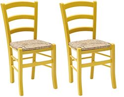 KONTE.DESIGN Set di 2 sedie CENISIA in legno, Giallo, 42 x 43 x 88 cm