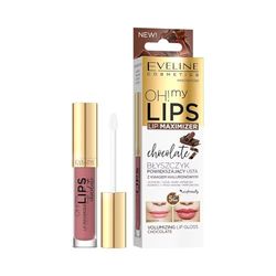 Eveline Cosmetics Oh! My Lips Gloss Volumizzante al Peperoncino con Acido Ialuronico per Labbra Più Voluminose e Idratate - Profumo di Cioccolato