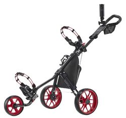 Caddytek Caddylite Superlite 3 Wheel Golf Push Cart carrinho, unissexo, preto/vermelho, tamanho único
