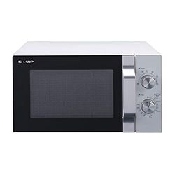 Sharp R204WA - Microonde Solo, 20 l, 800 W, 6 livelli di potenza, timer da 30 minuti a 00 secondi, colore: Bianco