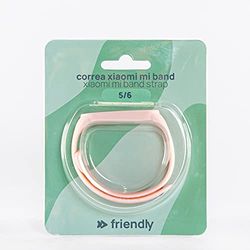 FRIENDLY LICENSE - Bracelet Mi Band - Compatible avec Xiaomi et Amazfit - Fabriqué en silicone résistant - Couleur rose - Longueur réglable 14-21,5 cm - Bracelet de rechange