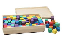 WISSNER® aktiv lernen - Colorido cubos de RE-Wood (150 piezas) 2cm - RE-Wood®