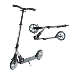 Leogreen Scooter Rotinette Enfant, Hauteur de Guidon Réglable, Roues à 180 mm, Trottinette Stable en Aluminium, trotinette Enfant et Adultes jusqu'à 100 kg, Gris