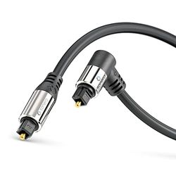 sonero® Premium optische Toslink-kabel, 20,0 m, vergulde contacten, 1 x 90° stekker, 360° draaibaar, zwart