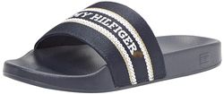 Tommy Hilfiger Chanclas Mujer Hilfiger Poolslide With Webbing Zapatillas de baño, Blau (Azul), 40