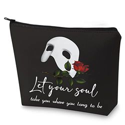 WZMPA Broadway - Bolsa de Maquillaje para Teatro Musical The Phantom Fans Gift Let Your Soul Take You Where You Long To Be Musical Zipper Pouch para Mujeres y niñas, Deja Que tu Alma, Ajuste: