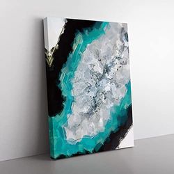 Friends In Abstract Modern Canvas Wall Art Print Ready to Hang, Framed Picture for Living Room Bedroom Home Office Décor, 76x50 cm (30x20 Inch)