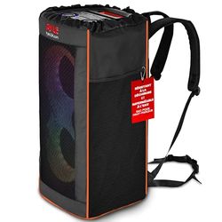 Pyle Sac Étanche pour Enceinte Portable, Housse de Transport Anti-Déchirure avec Bretelles Sac à Dos, Poches Latérales & Cordon de Serrage, Compatible Haut-Parleur Bluetooth PPHP26BL & Plus
