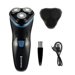 Remington Mens Electric Rotary Shaver Style Series R1 (Dry Shave, 30mins runtime, Pop-Up Trimmer, Flexing Blades and pivoting Neck, Cordless Usage, USB-c Charging, Worldwide Voltage) R1000