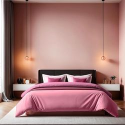 Elegant Dusty Rose Ranforce Single Quilt Cover, 135 x 200 cm | 100% katoen, 155 draden count, button sluiting, machinewasbaar op 30 °C, zacht & gezellig
