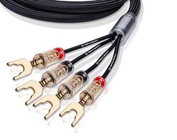 Oehlbach XXL Fusion Four.4 350 - High-End Bi-Amping luidsprekerkabel set met kabelschoenconnector - Made in Germany - 2 x 3,5 m - zwart