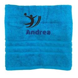 Asciugamano personalizzato con nome Nome sportivo splendidamente ricamato Asciugamano da bagno Asciugamano in cotone 100% personalizzato con nome (100 x 50 cm, Palla a mano)