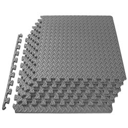 ProsourceFit Exercise Puzzle Mat , EVA Foam Interlocking Tiles Protective and Cushion Flooring for Gym Equipment, Exercise and Play Area, Grey - 1/2 Inch - 24 Sq Ft - 6 Tiles