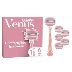 Gillette Venus Comfortglide Spa Breeze Women's Razor- 6 Blades, 3 built-in blades for a smooth, close shave that lasts