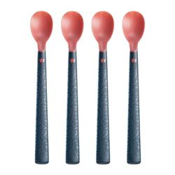 Tommee Tippee Heat Sense Weaning Spoons with BACSHIELD Antibacterial Technology and Long Anti-Slip Handles, 4m+, Pack of 4