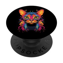 Arte Pop de Gato Abisinio PopSockets PopGrip Intercambiable