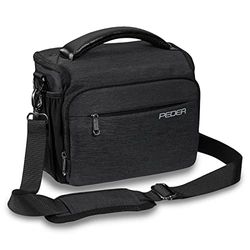 PEDEA Borsa per macchina fotografica DSLR *Noble* per reflex con protezione impermeabile, tracolla e scomparti per accessori, misura XL antracite