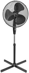 Bestron ASV45Z Staande ventilator met drie snelheden, ventilator met 75° oscillatiefunctie en in hoogte verstelbaar tot 122 cm, Ø 45 cm, 45 W, kleur: zwart