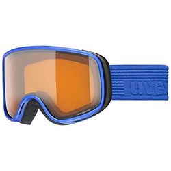 uvex Scribble Lg - Masque de Ski pour Enfants - à Contraste Accentué - Champ de Vision Élargi et Anti-Buée - Blue/lasergold-Clear - One Size