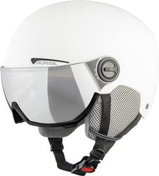 ALPINA Unisex - Adultos, ARBER Visor Q-Lite Casco de esquí, White Matt, 54-58 cm