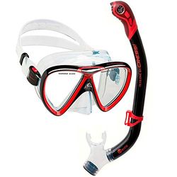 Cressi Ikarus & Orion Kit de randonnée Aquatique Adulte Unisexe, Transparent/Noir/Rouge, Unique