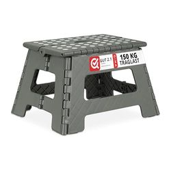 Relaxdays Folding M, Portable, Step, Kids’ Bathroom Stool for up to 120 kg, Plastic, 22 cm Tall, 22 x 25 x 31,5 cm