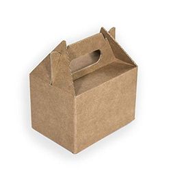 ONLY BOXES, Caja Picnic Mini de Cartón Kraft, Caja para Fiestas - Comidas - Restaurantes, 14x10x9.5, 10 Unidades