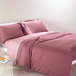 Caleffi - Parure de lit 4 pièces en 100% coton – Housse Couette Douce et Elégante, Lavable et Facile d’Entretien - Housse de Couette 200x200 et Autres Tailles