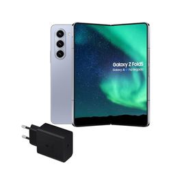 SAMSUNG Galaxy Z Fold5, 512 GB + Cargador 45W - Teléfono Móvil Plegable con IA, Smartphone Android Libre, 12GB de RAM, Cámara de Alta Resolución, Azul claro (Versión Española)