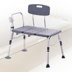 VEVOR Bad-transferbank voor badkuip, verstelbare douchestoelen voor volwassenen, lichte douchebank voor senioren en gehandicapten, antislip badstoelen met armleuning en omkeerbare rugleuning