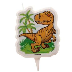 Dekora Dinosaurus verjaardagskaars, een trex in 2D, 7,5 cm