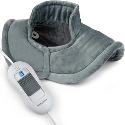 ProfiCare PC-SNH 3097 Shoulder/Neck Heating Pad, Long-Lasting and Soothing Warmth, Ideal Alternative to Heating Pad, Extra Soft Surface, 3 Temperature Levels, Adjustable, Grey, 52 x 50 cm