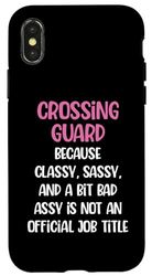 Carcasa para iPhone X/XS Funny Crossing Guard, Guardia de cruce femenino