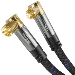 KabelDirekt – Antennekabel 90° haaks – 1 m – gevlochten (75 Ohm, coax stekker > coax contrastekker coax kabel geschikt voor tv, HDTV, radio, DVB-T, DVB-C, DVB-S, DVB-S2, haakse stekker)