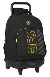 Blackfit8 Zone - Grand Sac à Dos à roulettes, Compact, Amovible, idéal pour Les Enfants de différents âges, Confortable et Polyvalent, qualité et résistance, 33 x 22 x 45 cm, Noir, Noir, Estándar,