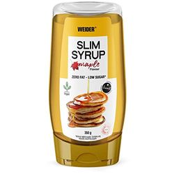 Weider Slim Syrup Maple, cero grasas y cero azúcares, apto para veganos, 350 gramos sabor sirope de arce