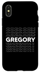 Coque pour iPhone X/XS Chemise Gregory - Prénom personnalisé amusant Gregory