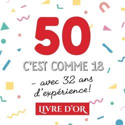 50 c'est comme 18 - avec 32 ans d'expérience: Livre d'Or pour le 50ème anniversaire - 50 ans - Décoration & Cadeau drôle pour homme ou femme - Album pour les félicitations et photos des invités