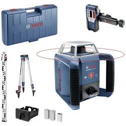 Bosch Professional Laser rotante GRL 400 H (Pannello a singolo tasto, ricevitore laser LR 1, asta graduata GR 2400, treppiede BT 152, portata: fino a 400 m (diametro), in valigetta)